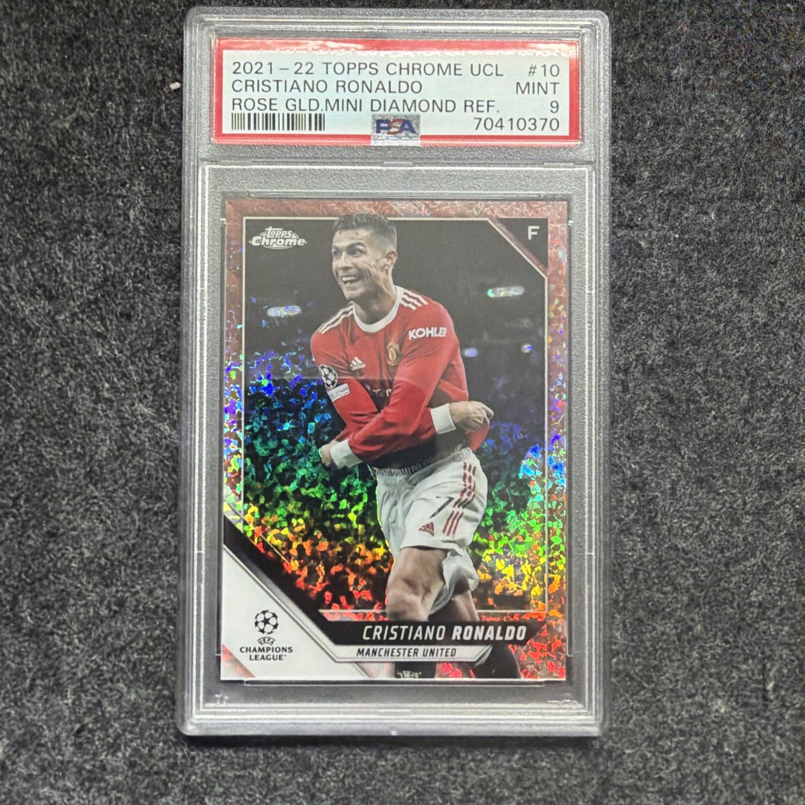 2021-22 Topps Chrome UCL GOAT Cristiano Ronaldo #10 Rose Gold Refractor /125