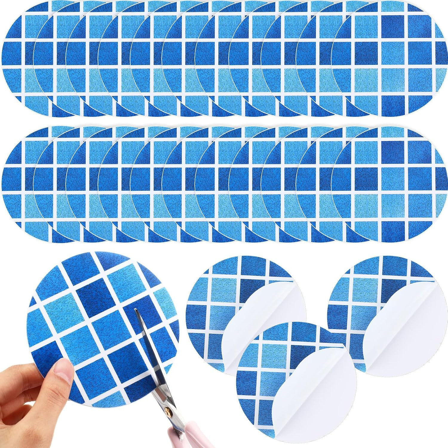 24 Pcs Vinyl Pool Patch Repair Kit Self Adhesive Pool Liner Plastic