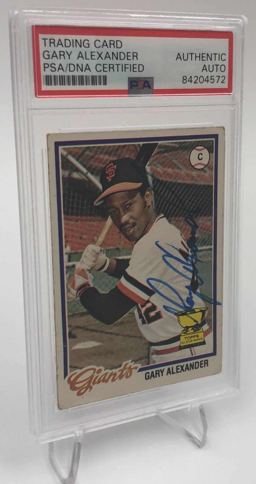 GARY ALEXANDER PSA AUTO Signed on Card Authentic 1978 Topps #624 MLB SF GIANTS