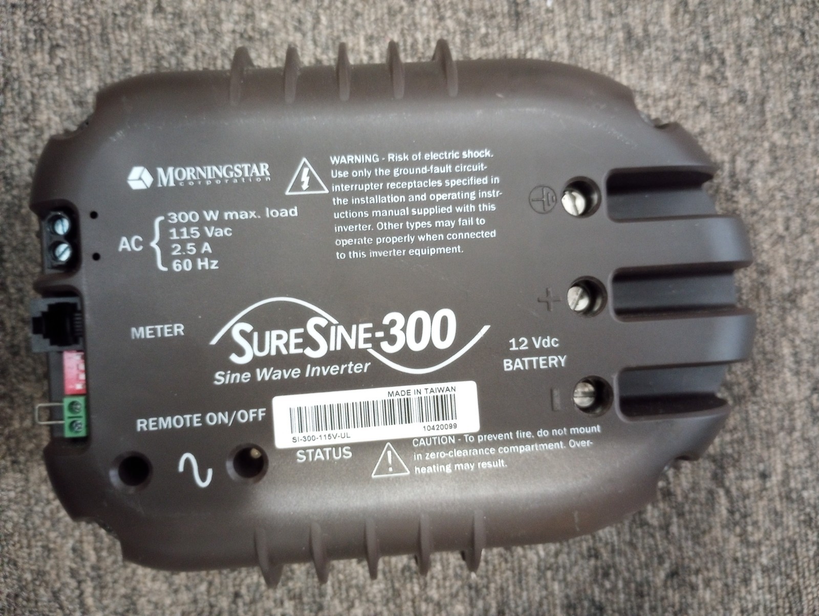 Morningstar SI-300-115V-UL SureSine 300W 115VAC 60Hz Inverter FREE USPS PRIORITY Morningstar SI-300-115V-UL SureSine 300W 115VAC 60Hz Inverter FREE USPS PRIORITY
