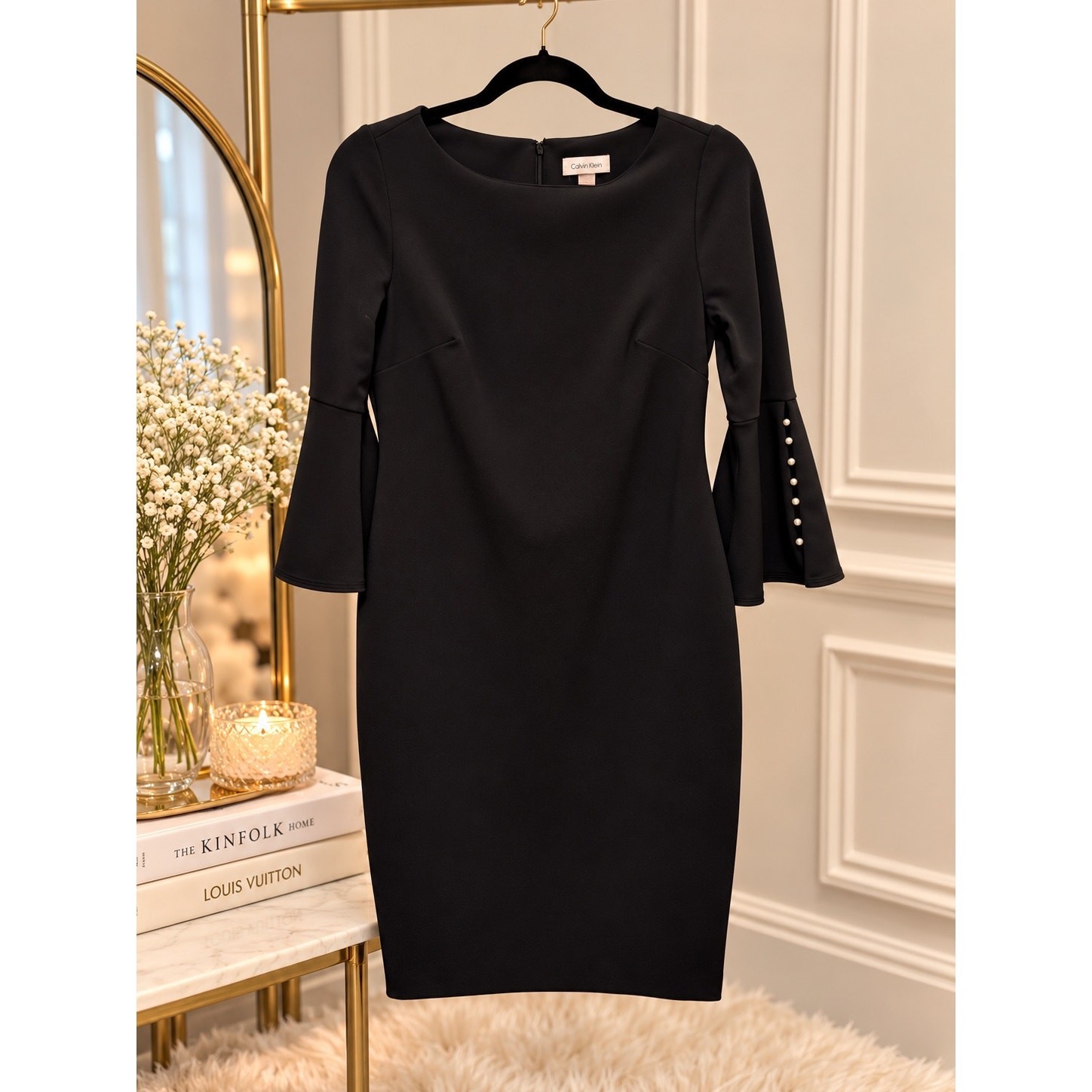 Black Calvin Klein Midi Professional Dress Size 6