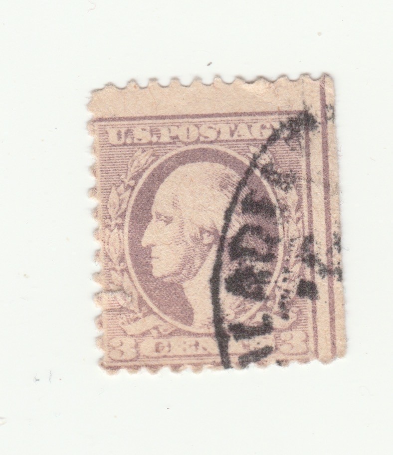 very rare Early 1900s George Washington 3 cent stamp, , dull violet used very rare Early 1900s George Washington 3 cent stamp, , dull violet used