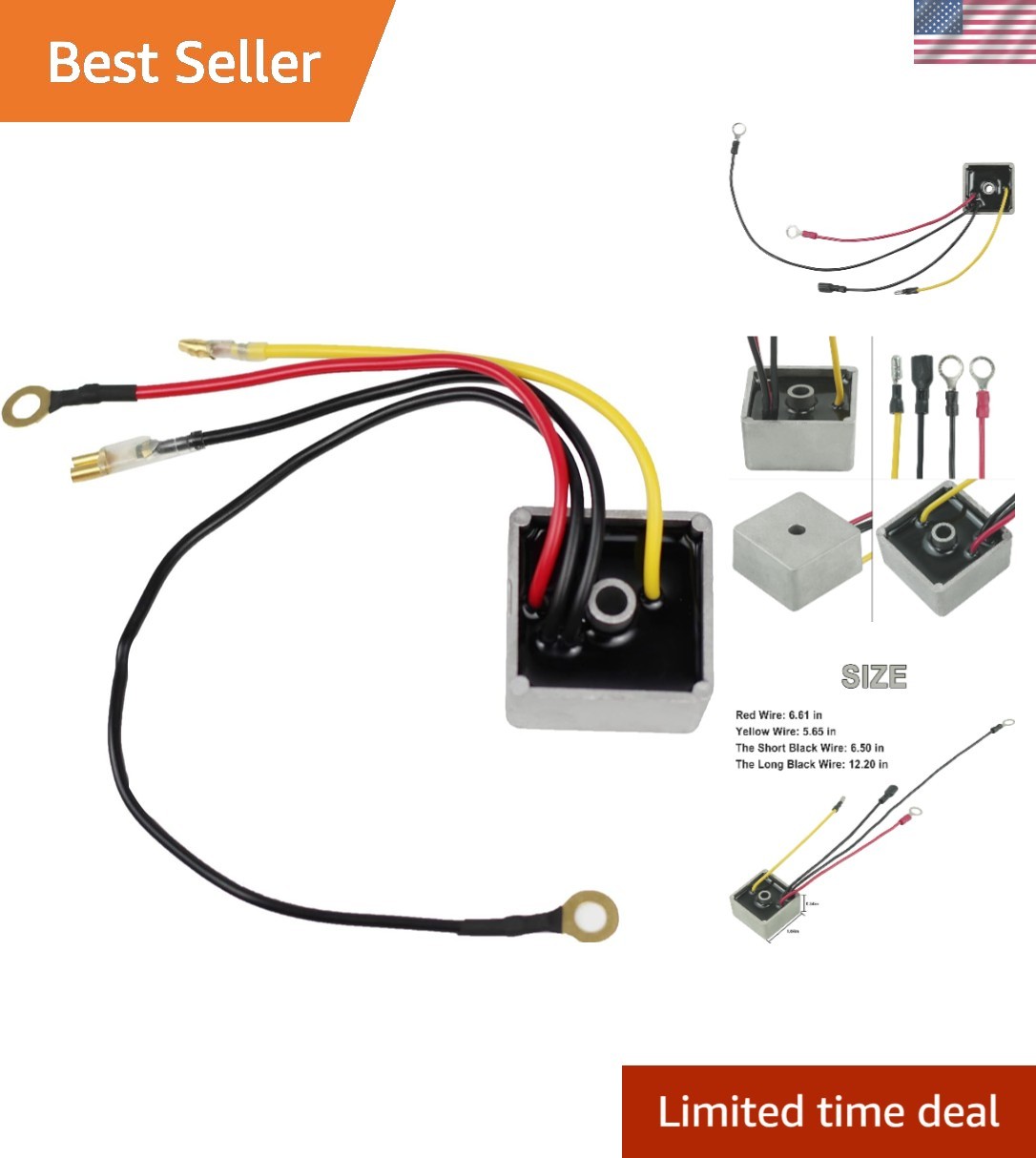 Universal 4-Wire Voltage Regulator Replacement for Club Car Gas Models 1992-2007
