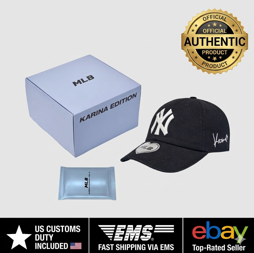 MLB x Karina Signature Unstructured Ball Cap, Black (100% Authentic)
