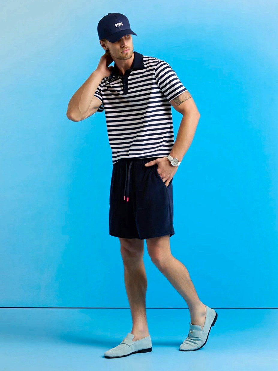 G/FORE Men’s Blue French Terry Lounge Shorts Drawstring 6\