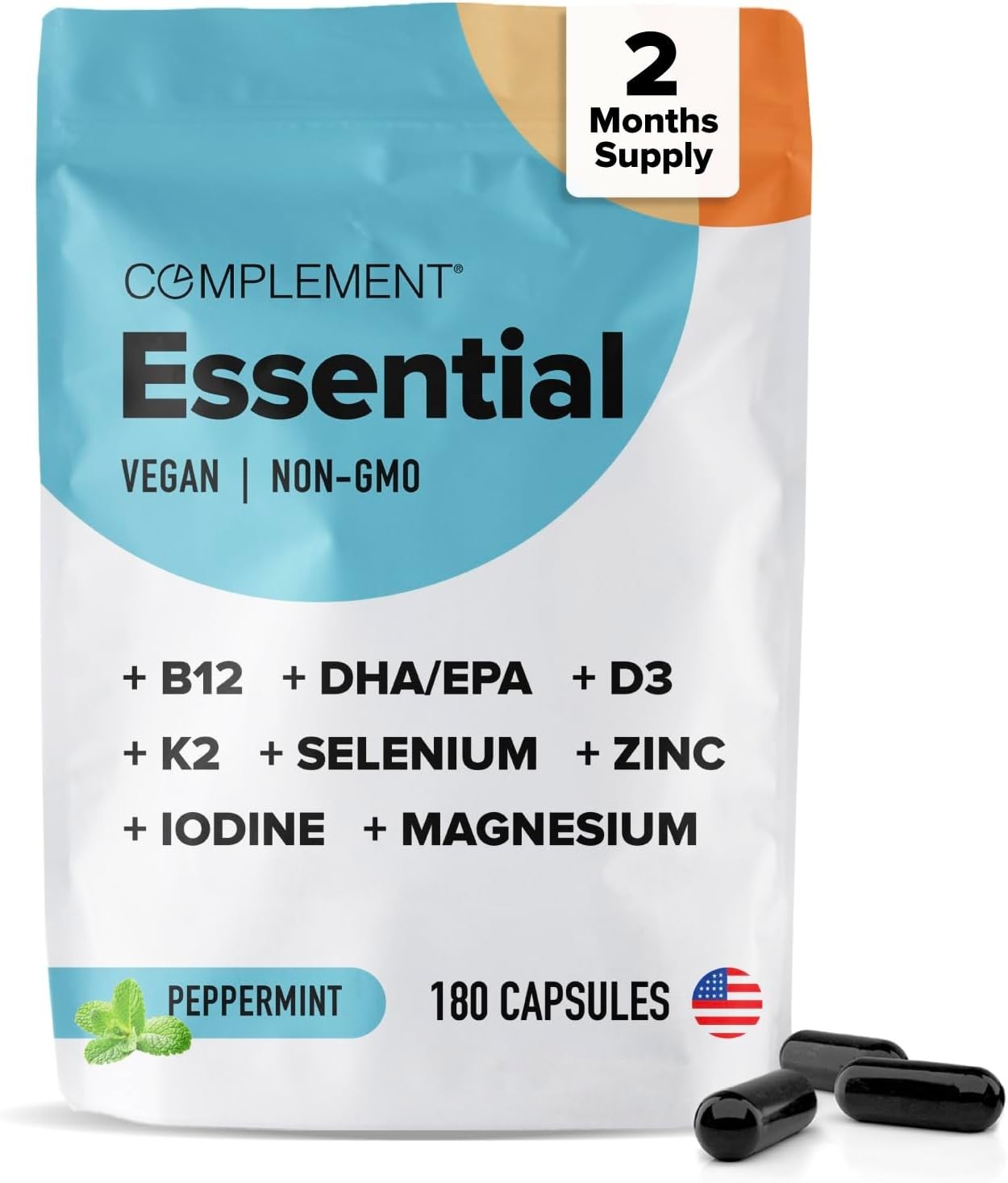 Complement Essential Vegan Multivitamin for Men & Women 60 Serving (180 Capsule)