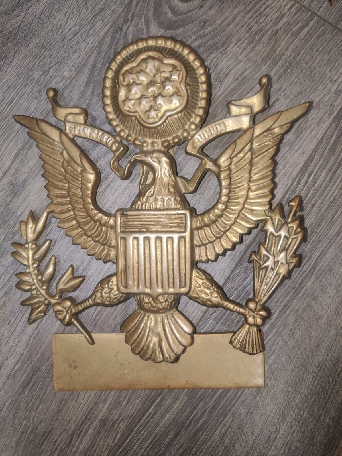 Vintage Brass American Eagle Great Seal Door Knocker Patriotic USA.br