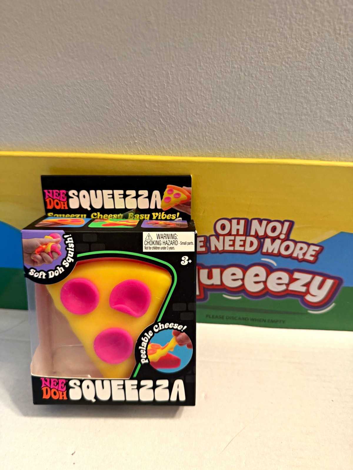 NeeDoh Squeezzza Pizza Tactile Squeeze Toy Yellow Pink Age 4+ - NeeDoh Squeezzza Pizza Tactile Squeeze Toy Yellow Pink Age 4+ -