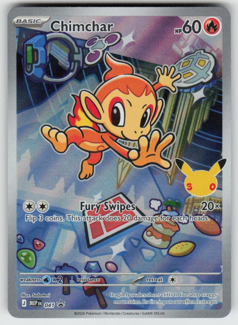 Chimchar 041 Holo Promo ME: Mega Evolution Promo Pokemon Holo Near Mint