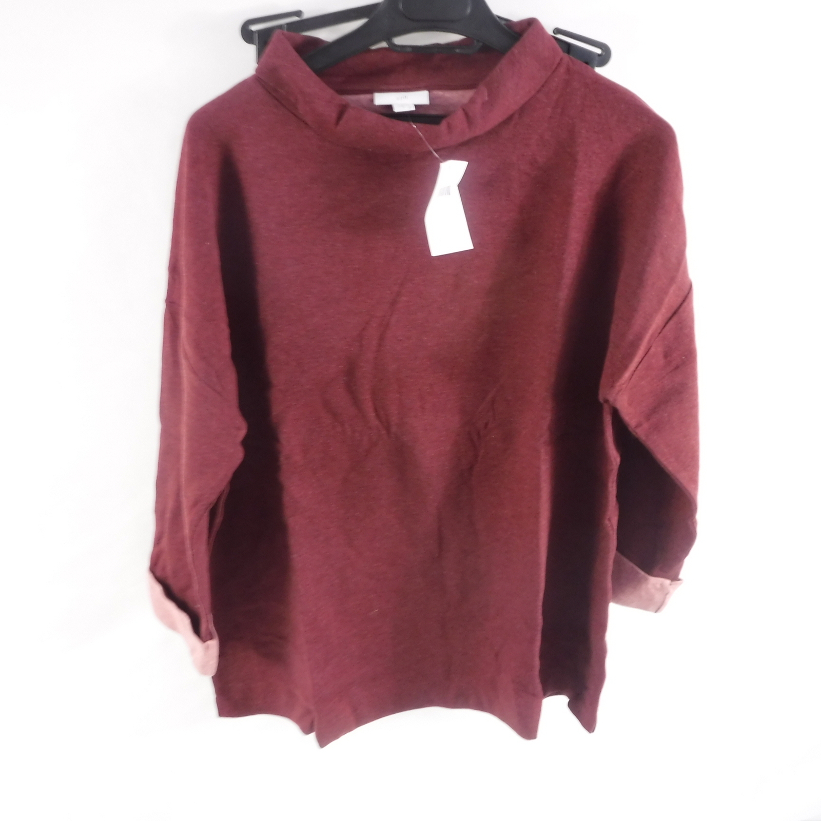 J-Jill KTP209731 Cranberry Color Women\'s Shirt W/ Cuffed Sleeves Size Medium J-Jill KTP209731 Cranberry Color Women\'s Shirt W/ Cuffed Sleeves Size Medium