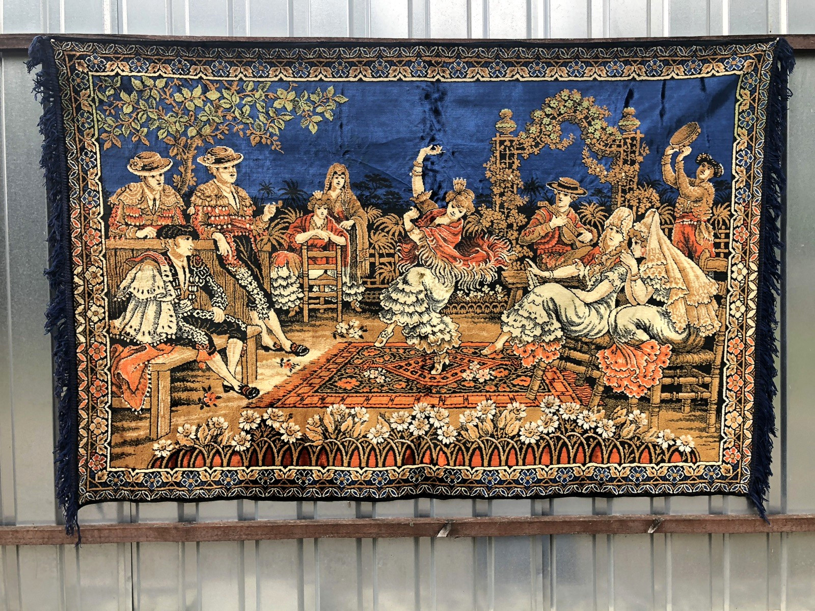 Vintage Rare 1970s Middle Eastern Dancer Scene Vintage Tepestry,Dance on Rug.NEW