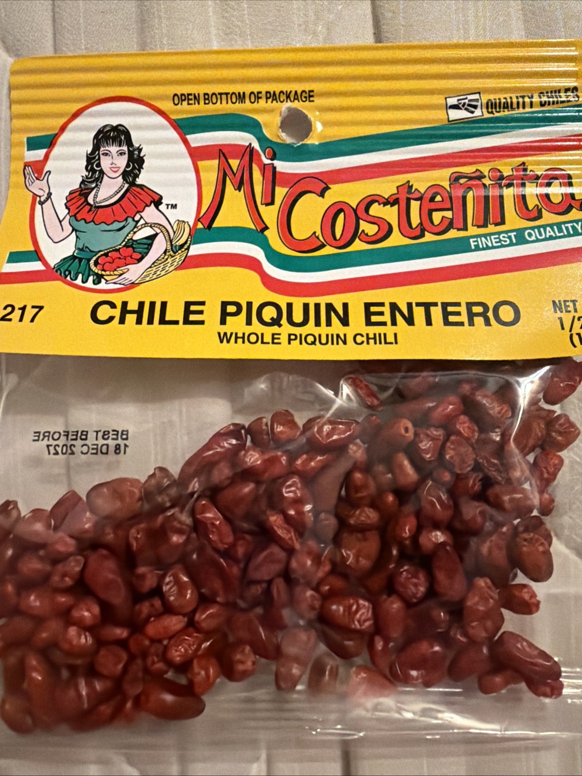 chile piquin seco_ dry piquin chili Exp Dec 2027