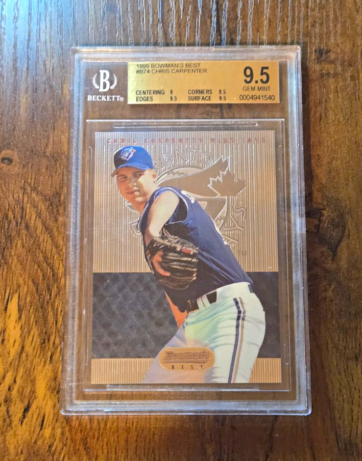 Bowman 1995 Bowman\'s Best Chris Carpenter #74 Toronto Blue Jays BGS 9.5 Bowman 1995 Bowman\'s Best Chris Carpenter #74 Toronto Blue Jays BGS 9.5