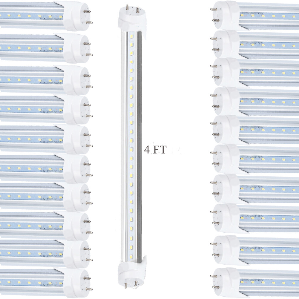 4 -100 PACK T8 4 FT LED Tube 6000K 6500K 22W Fluorescent Replacement Lights Bulb