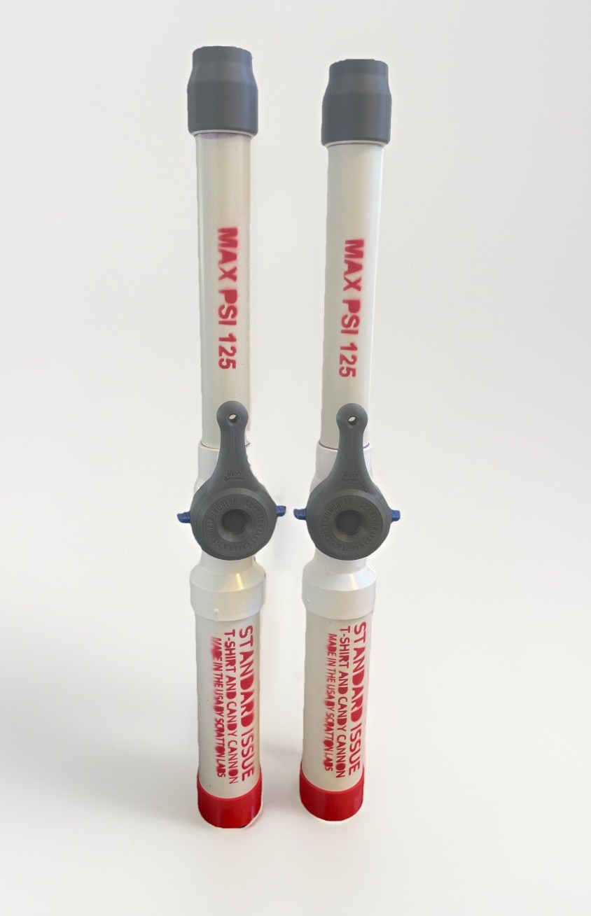 T-Shirt Launcher, 2 Units - Air Powered Standard Issue Launcher 100ft+