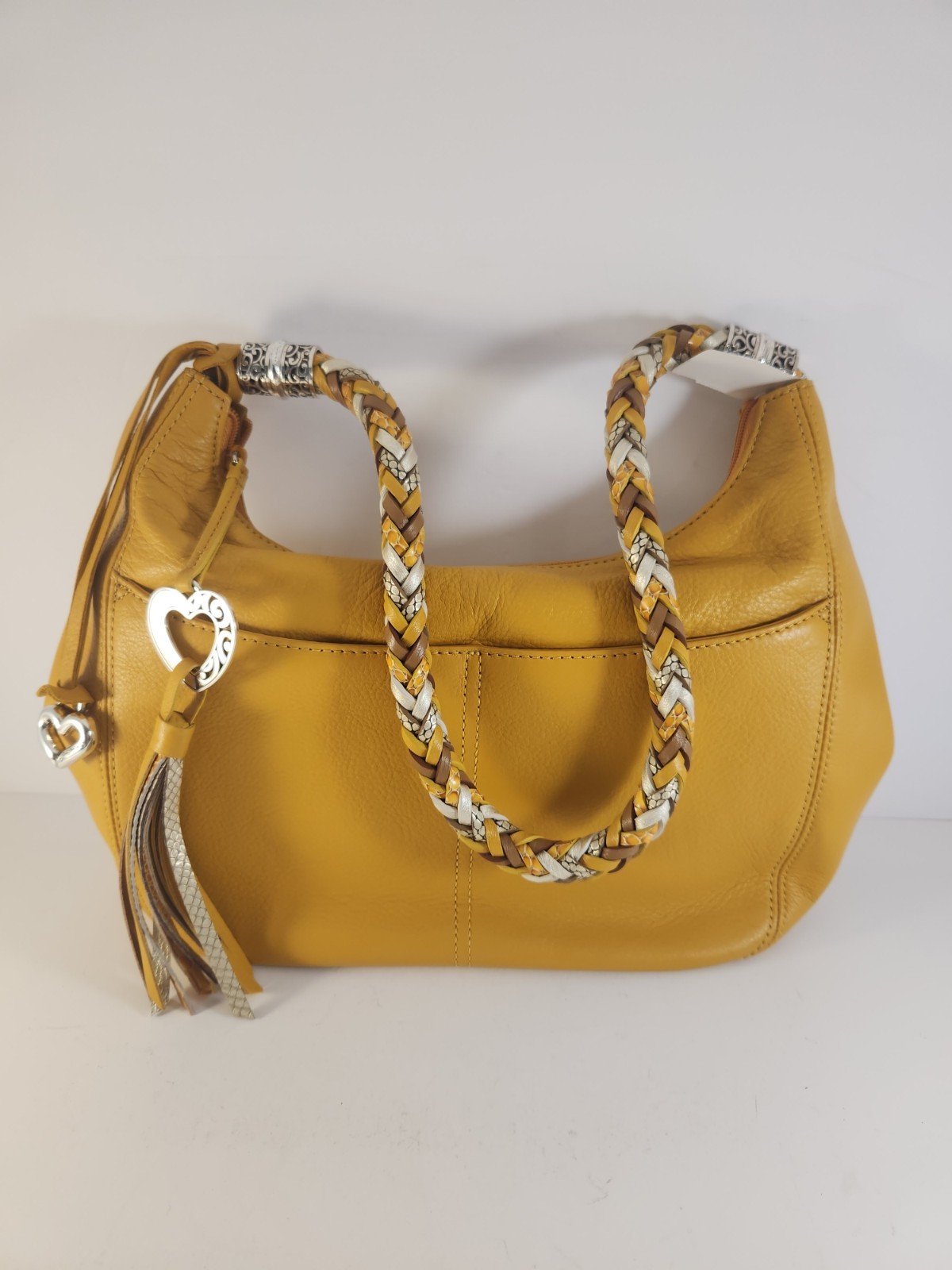 NWT Brighton Barbados Zip-Top Hobo Bag Mustard Yellow