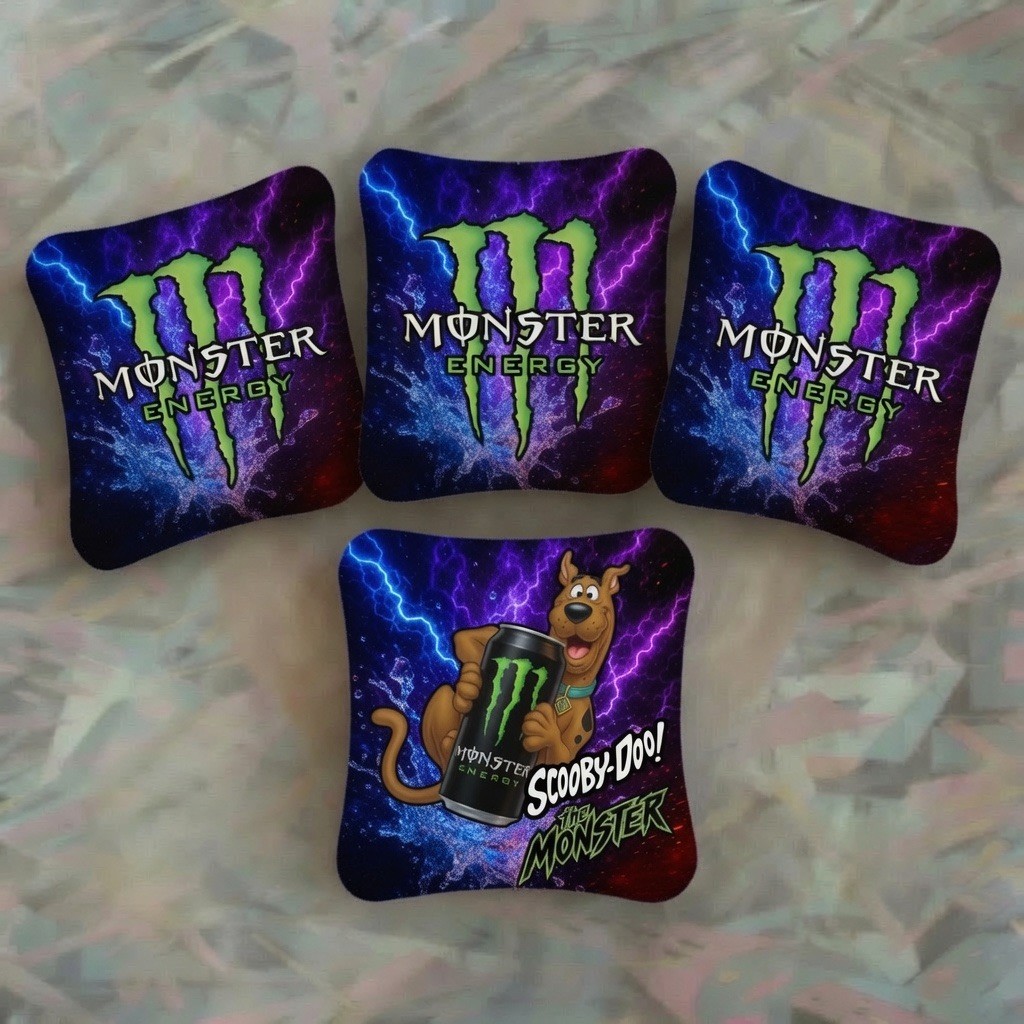 MONSTER ENERGY  SCOOBY DOO -  Pro Cornhole Bags - 4 Bags