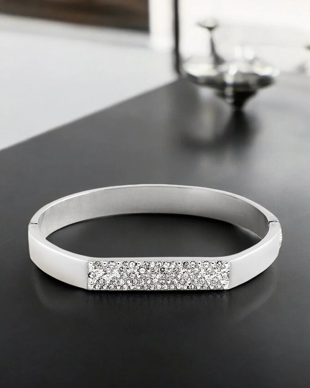 Chico\'s Silver-Tone Pave Cuff