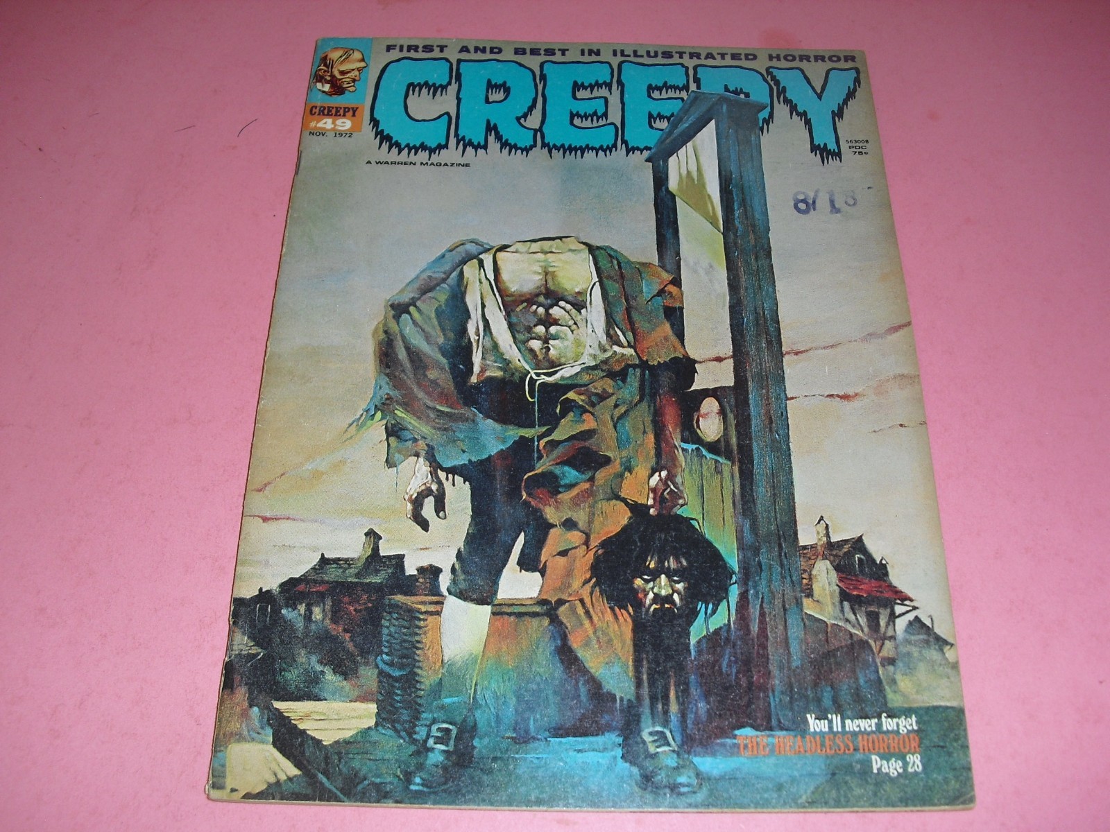 Creepy #49 in VF+ 8.5 COND 1972 Warren classic Guillotine headless cover 5018 Creepy #49 in VF+ 8.5 COND 1972 Warren classic Guillotine headless cover 5018