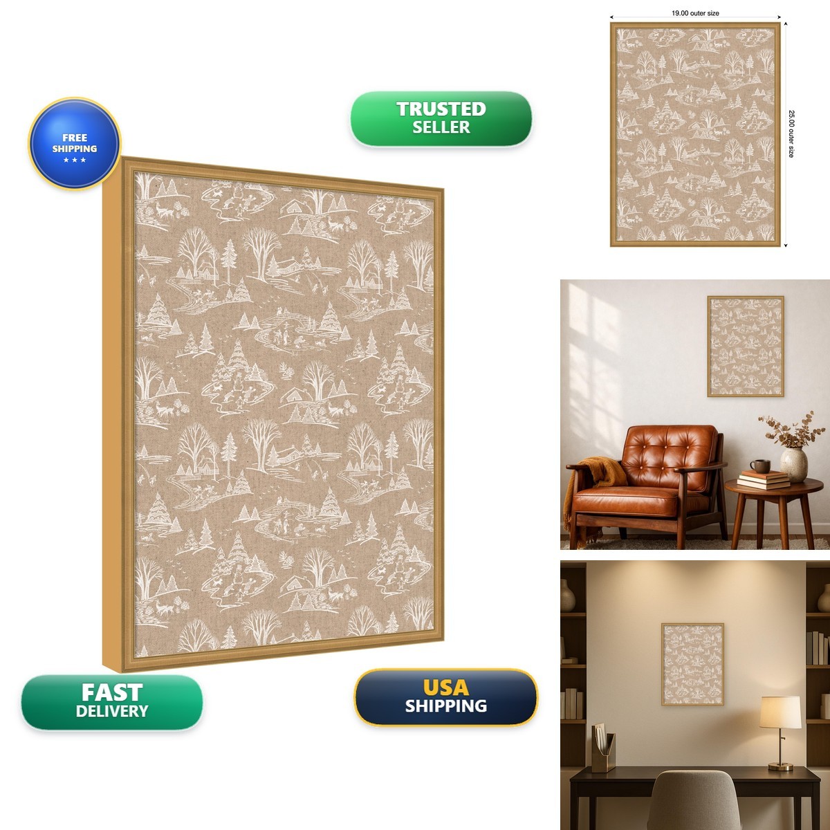 Kate and Laurel Framed Magnetic Board 19x25 Christmas White Toile Kate and Laurel Framed Magnetic Board 19x25 Christmas White Toile