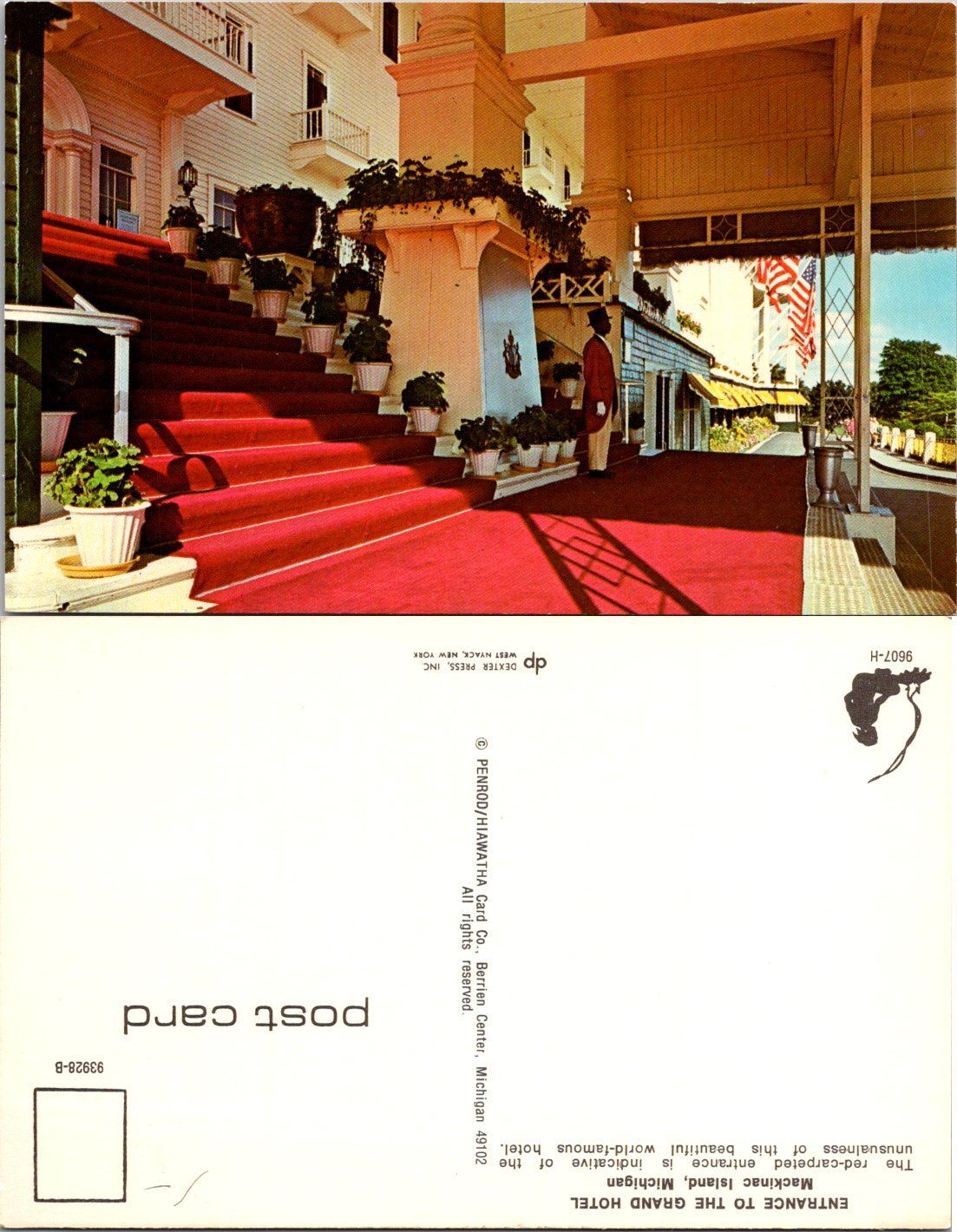 Dexter Press Postcard Entrance to Grand Hotel Mackinac Island Vintage 99328-B