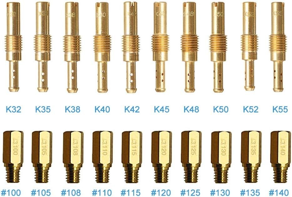20 Pcs Carburetor Jets Kit for Keihin OKO KOSO PE PWK Carb Main Jet Kit and S...