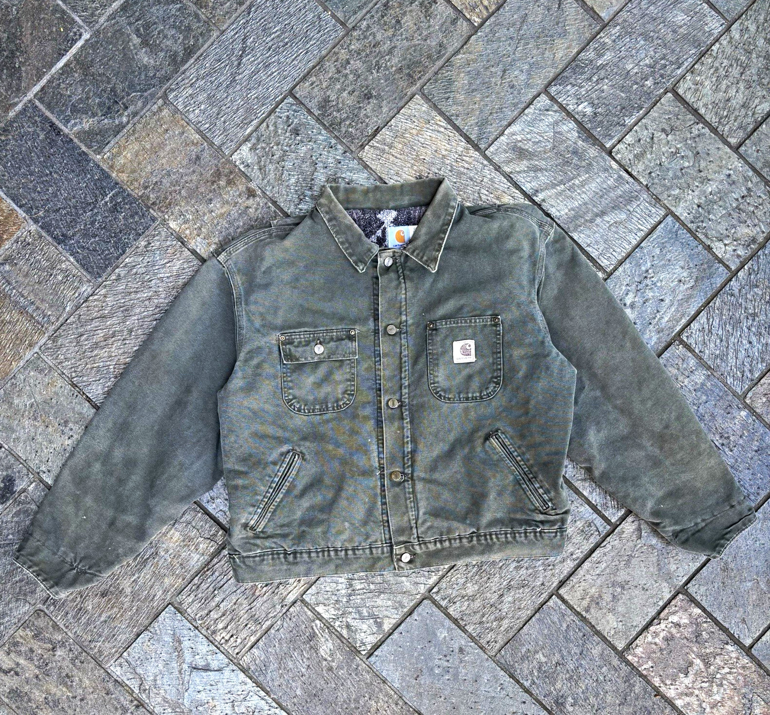 Vintage Carhartt Detroit Jacket Moss Aztec JP1066 MADE IN USA XL- fits large Vintage Carhartt Detroit Jacket Moss Aztec JP1066 MADE IN USA XL- fits large