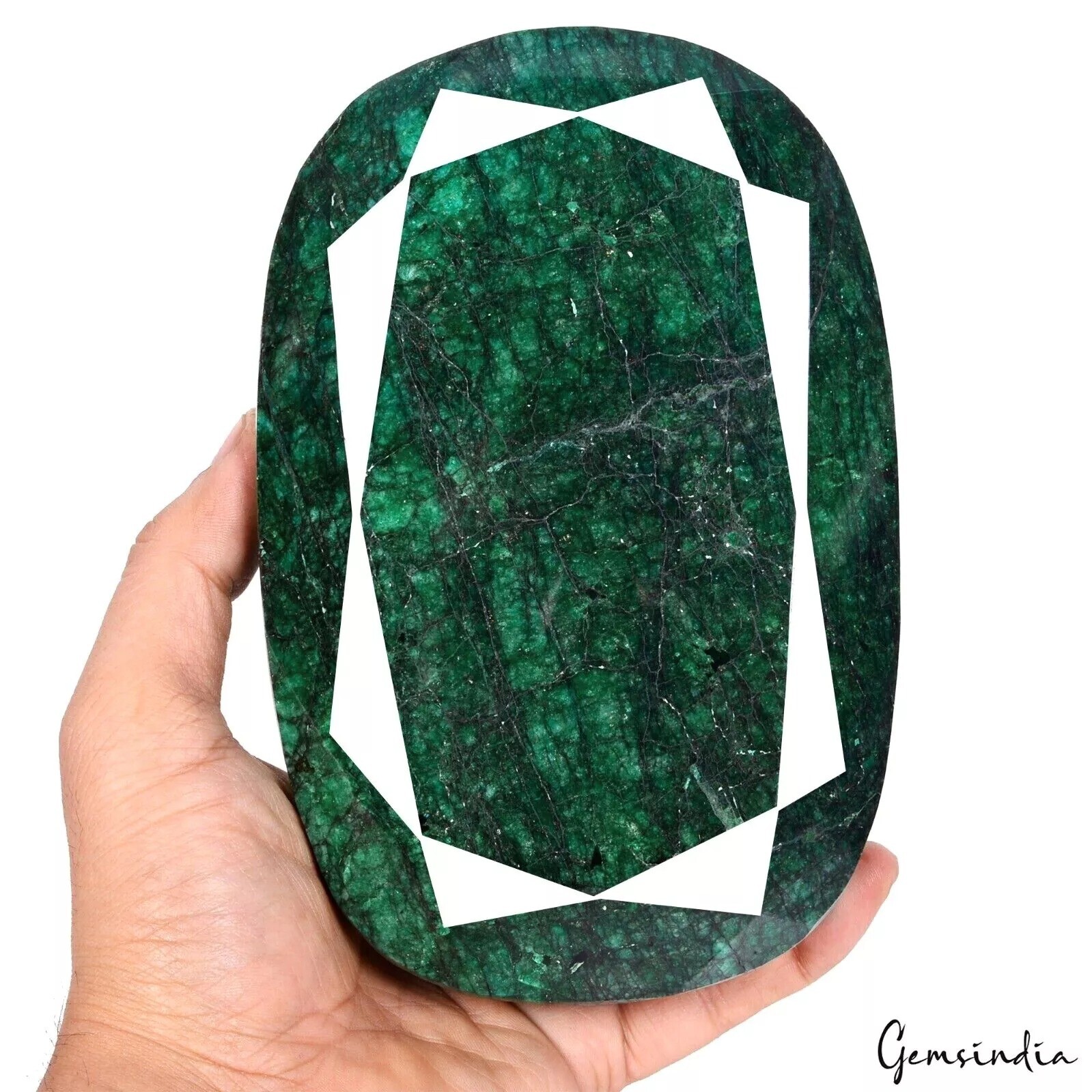 2.6 Kg Natural Brazilian Dark Green Emerald Oval Huge Museum Grade Loose Gem-NM