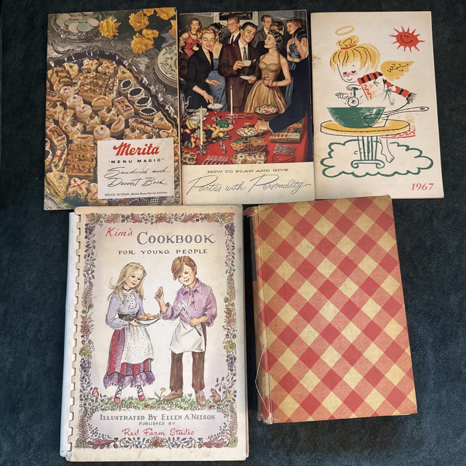 Vintage Cookbook Lot 1930’s-70s Wine Cook Book Kims Menu Magic Party Booklets