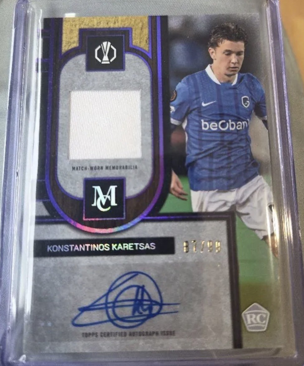 2025-26 Topps Museum UCC Konstantinos Karetsas Match-Worn RPA /99 Dortmund