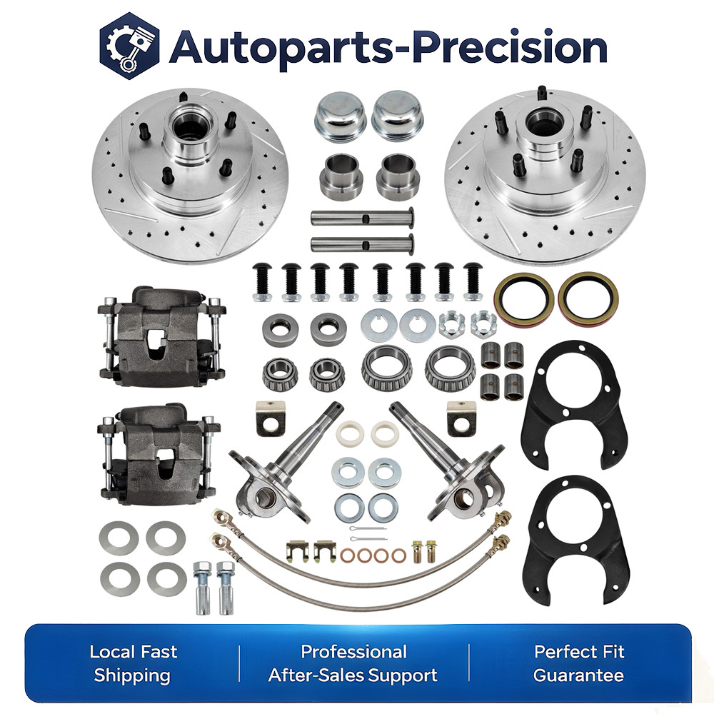For 1928-1948 Ford Solid Axle Front Disc Brake Conversion Kit w/ Forged Spindles