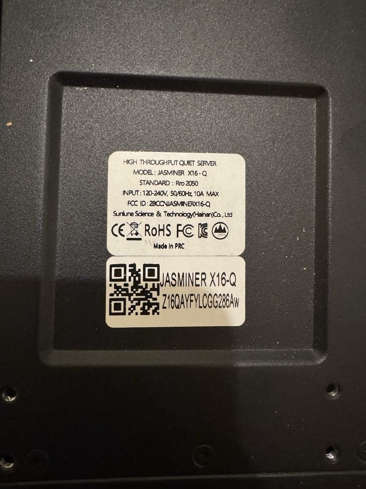 Jasminer X16-Q 8 GB 1950Mh/s ETC Miner. Fully Tested Hashing (Ethernet and Wifi)