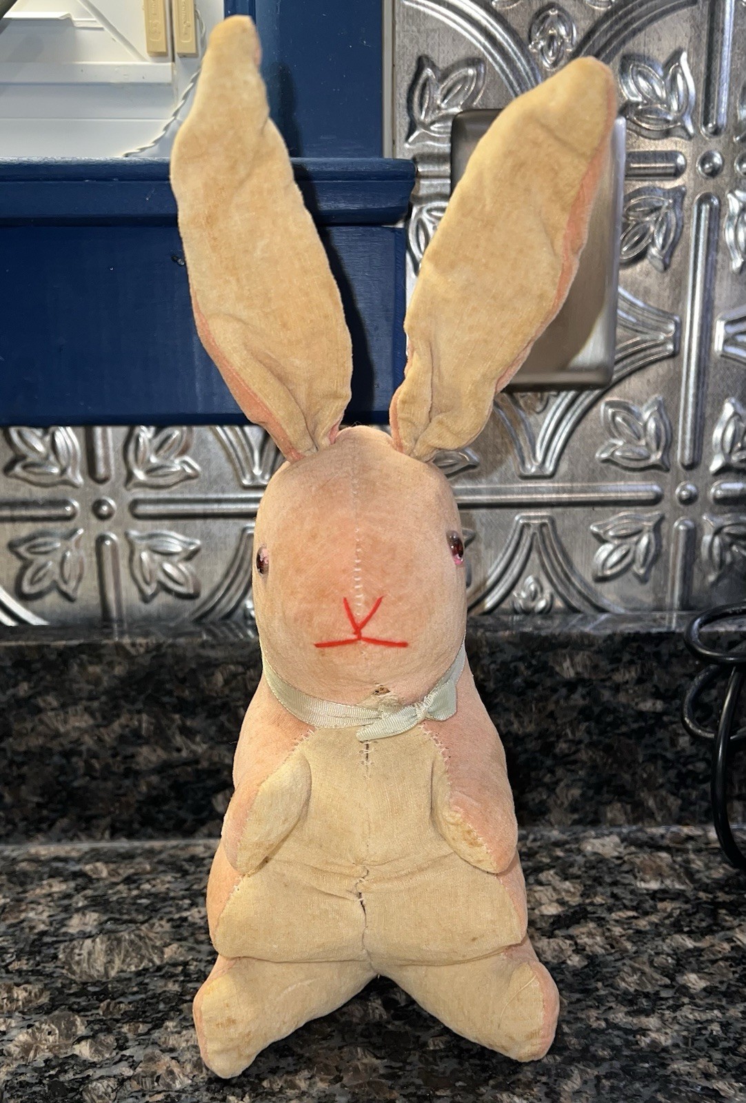 Antique Straw 13” Stuffed Plush Bunny Rabbit 30’s-40’s Very Nice Worn Condition Antique Straw 13” Stuffed Plush Bunny Rabbit 30’s-40’s Very Nice Worn Condition