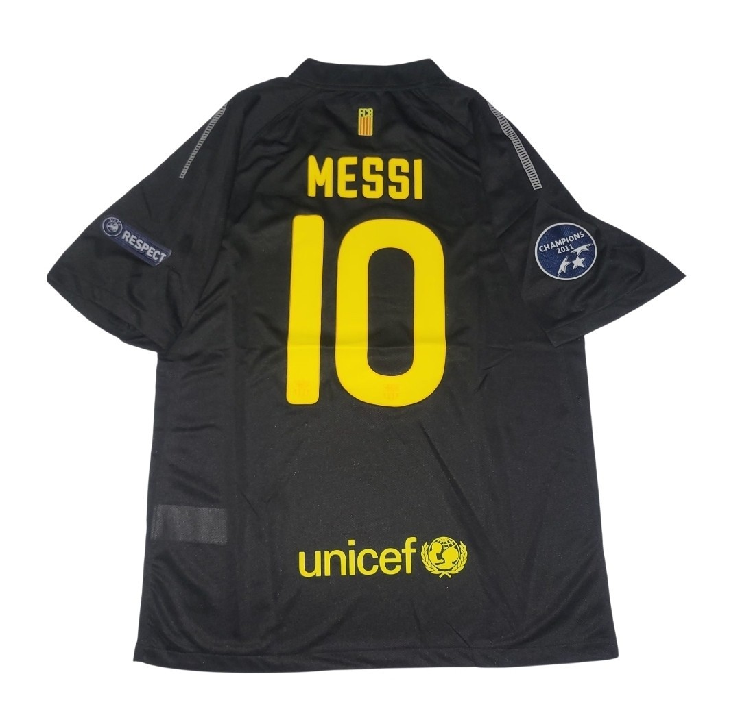 Barcelona Jersey 2011 2012 Black Shirt Short Sleeve Away Messi 10 Men’s Size XL