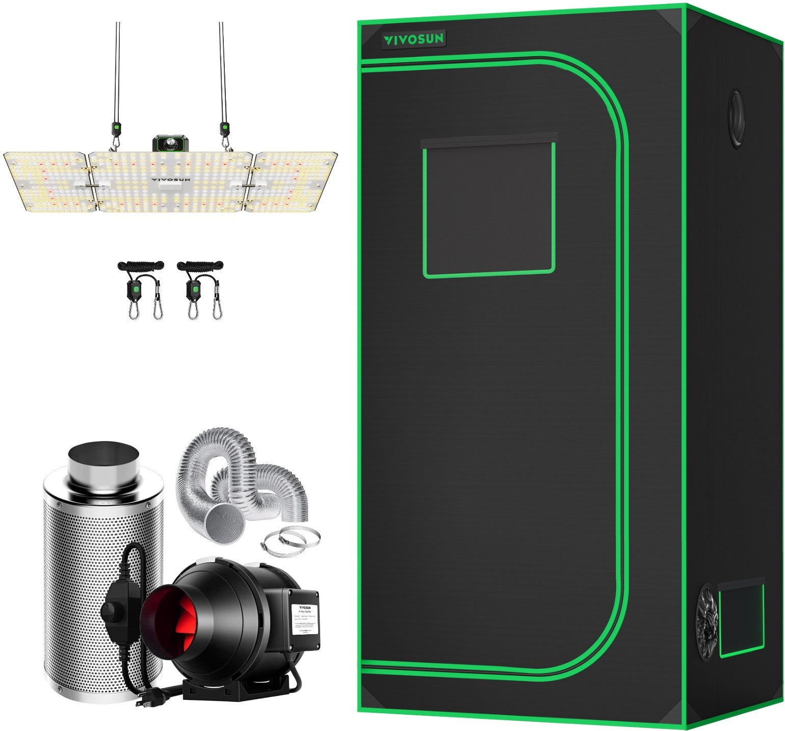 VIVOSUN 3X3FT Grow Tent Combo & 200W LED Grow Light & 6\ VIVOSUN 3X3FT Grow Tent Combo & 200W LED Grow Light & 6\