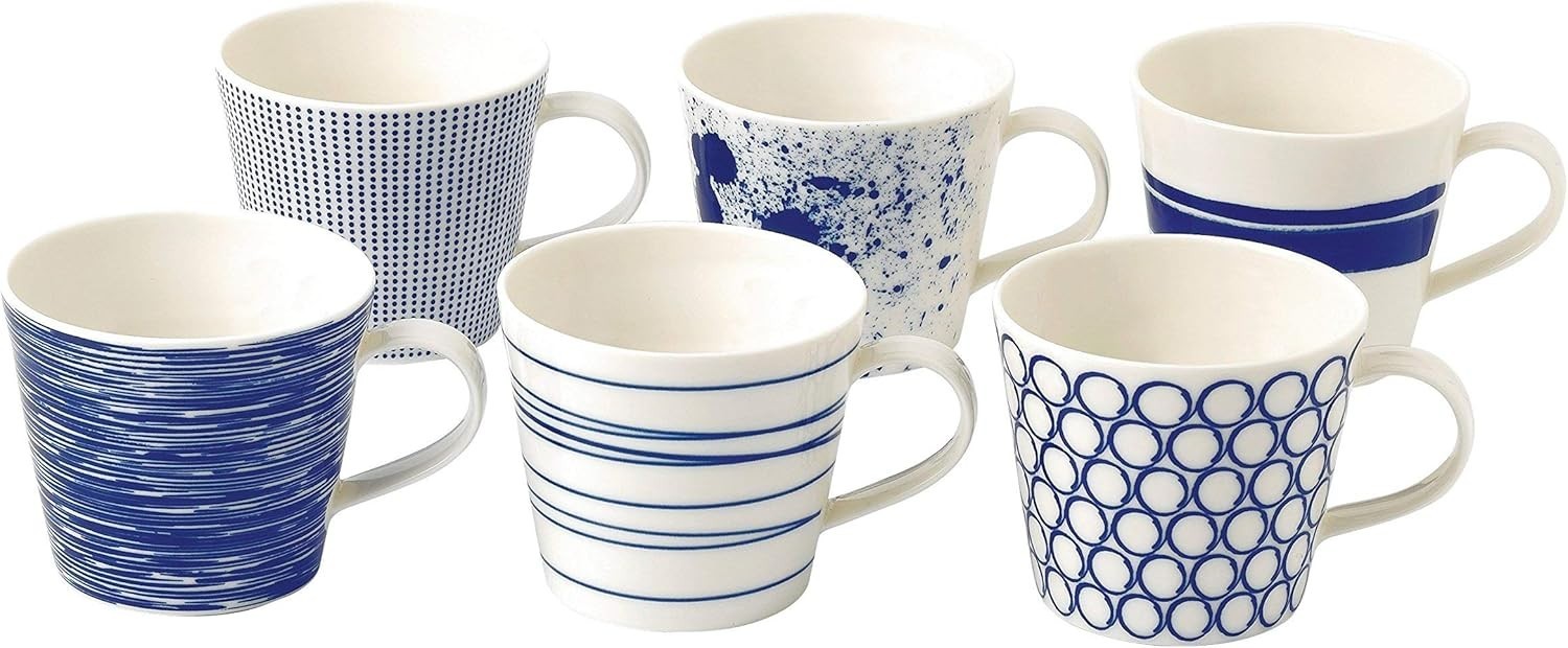 Royal Doulton - Pacific Mixed Patterns Mugs Set of 6 Royal Doulton - Pacific Mixed Patterns Mugs Set of 6