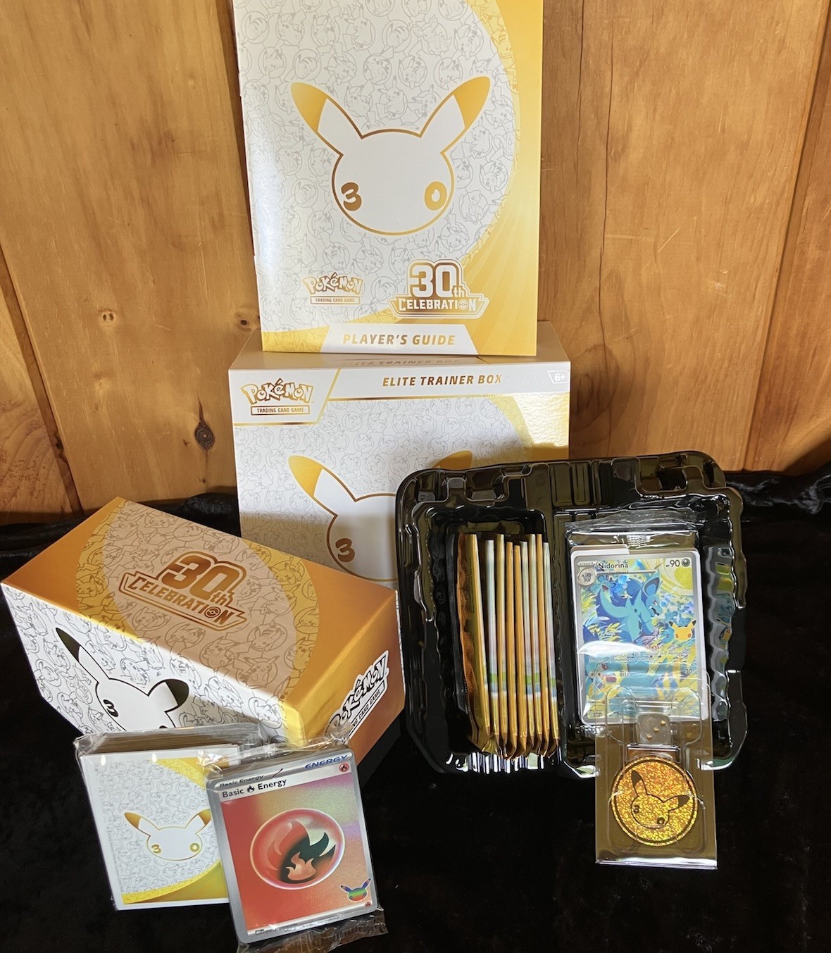 OPEN Pokémon ETB 30th Celebration 9-OPENED Packs + Sealed Promo Nidorina -READ OPEN Pokémon ETB 30th Celebration 9-OPENED Packs + Sealed Promo Nidorina -READ