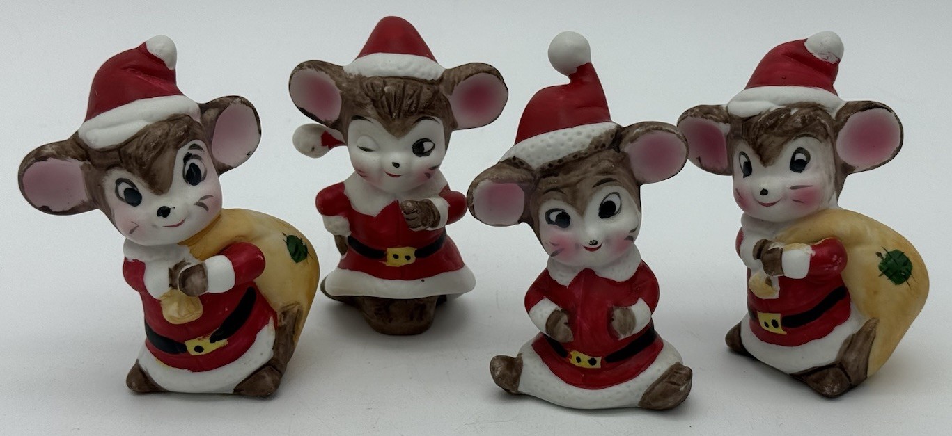 Vintage Flambro Christmas Mice Santa Mouse Set Of 4 Vintage Flambro Christmas Mice Santa Mouse Set Of 4