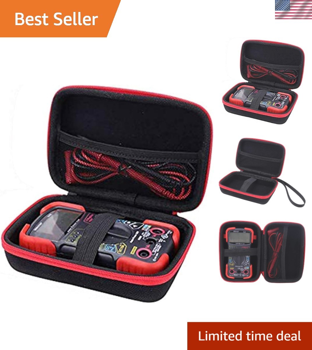 Heavy-Duty EVA Case for Innova 3320/3340 Multimeters - Includes Accessory Pocket
