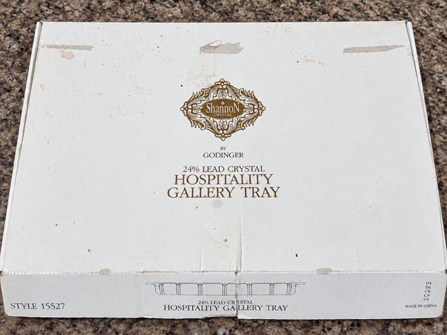 Vintage Godinger Shannon Crystal Hospitality Gallery Tray Style 15527 - 18 Inch