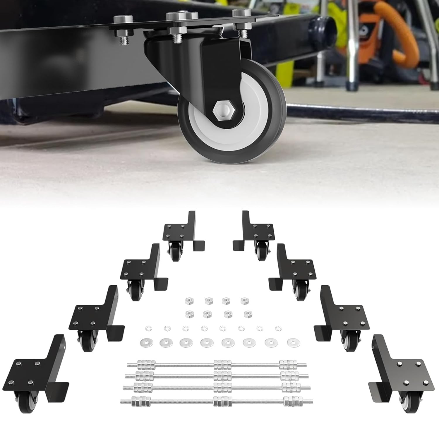 Transferable Caster Kit Compatible with Quickjack 7000TL/TLX, 8000TL/TLX
