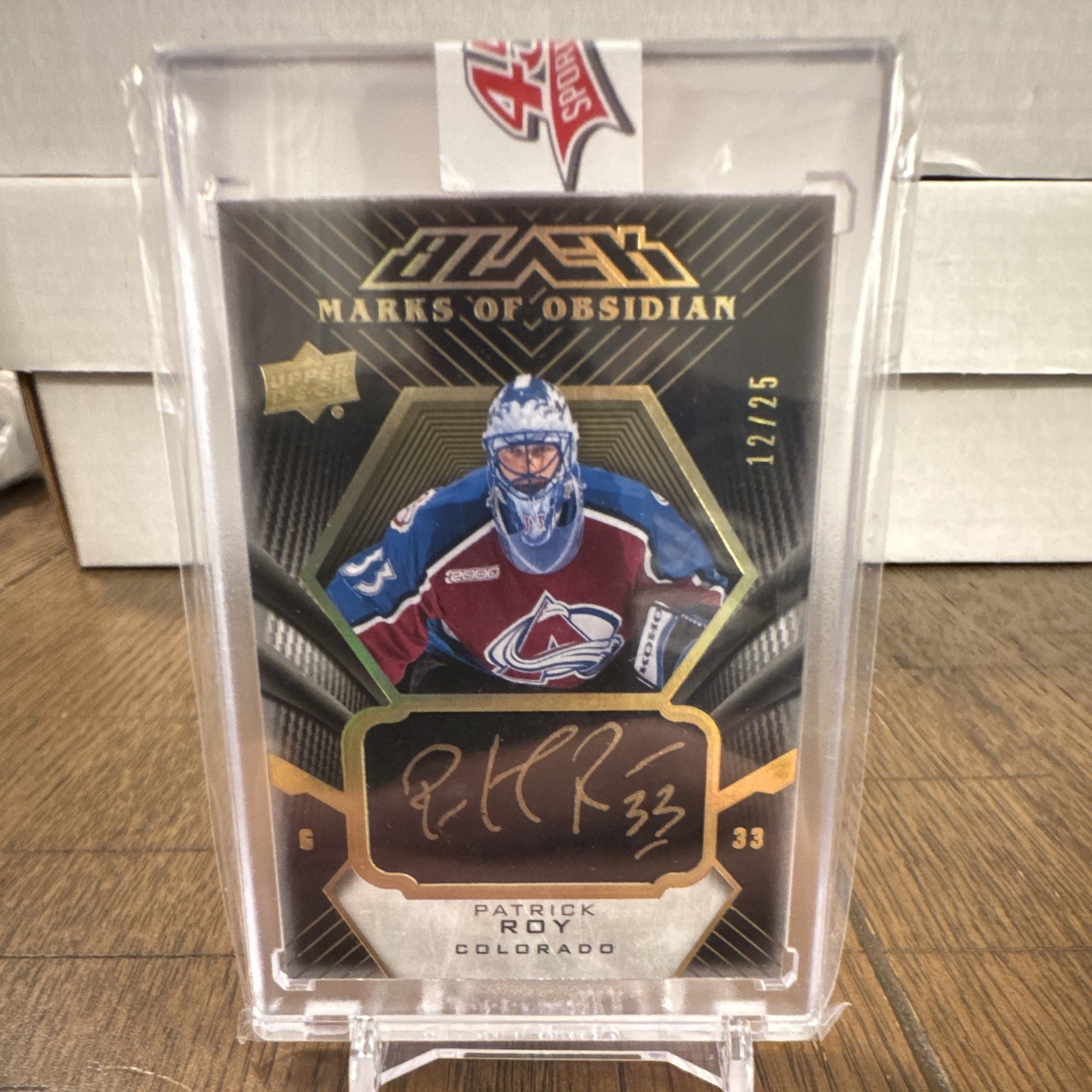 Upper Deck 2018-19 UD Black Marks of Obsidian Patrick Roy Avs Auto #MO-PR /25