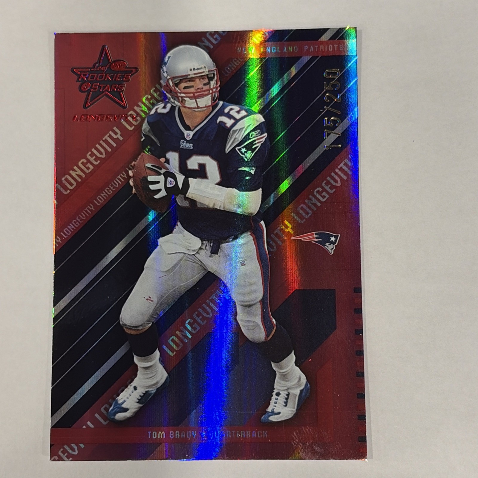 2004 Leaf Rookies & Stars Longevity Tom Brady Ruby 175/250 Patriots 2004 Leaf Rookies & Stars Longevity Tom Brady Ruby 175/250 Patriots