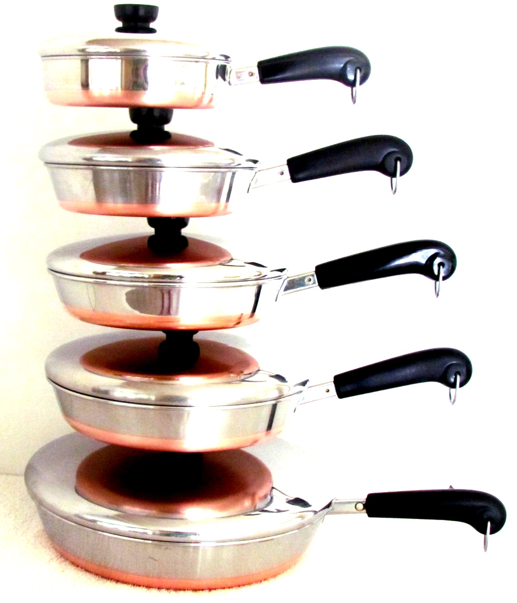 VINTAGE REVERE WARE SKILLET LOT INCL. LARGE 12 VINTAGE REVERE WARE SKILLET LOT INCL. LARGE 12