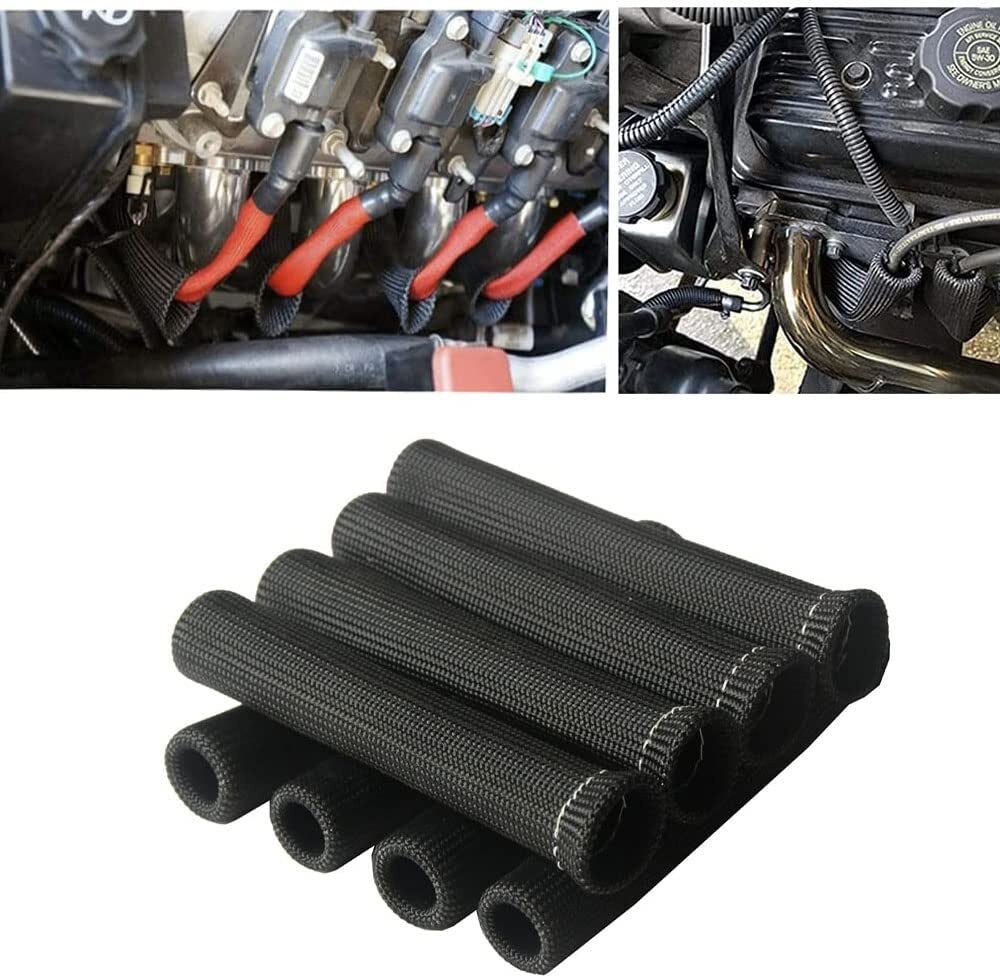 Spark Plug Wire Boots Heat Shield Protector Sleeve 2500 Degree Heat Cover Wrap