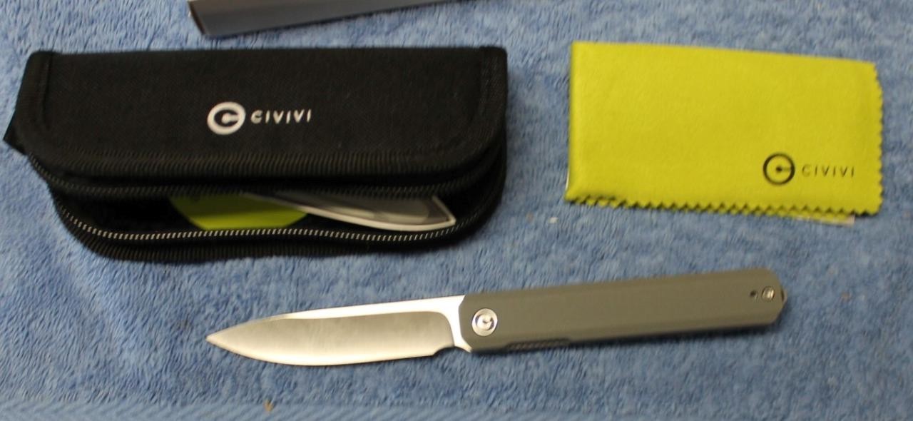CIVIVI C2003A Exarch Folding Knife Gray G10 Handle Satin Finished D2 Blade NEW