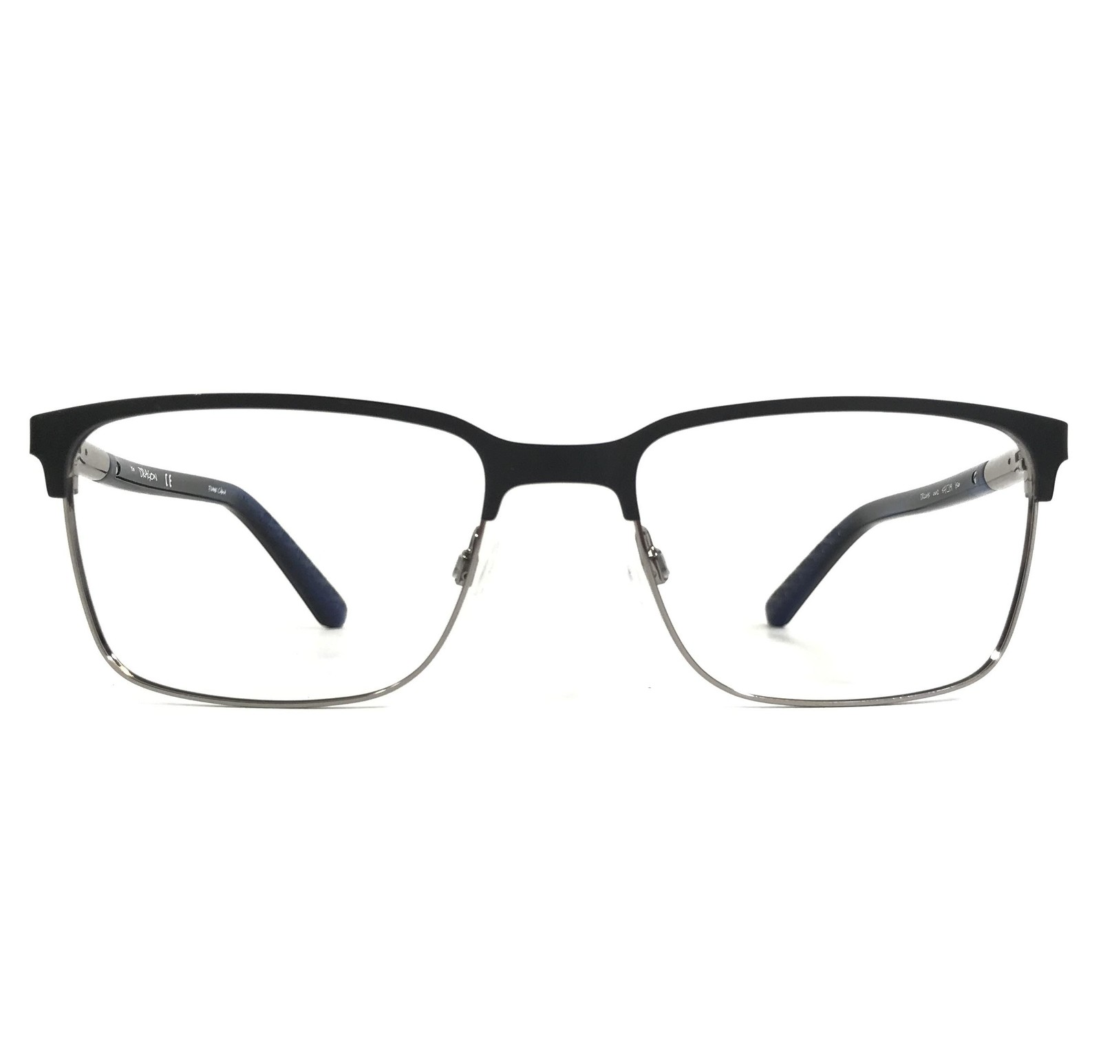 Dragon Eyeglasses Frames DR2015 002 Black Silver Rectangle Full Rim 57-19-150