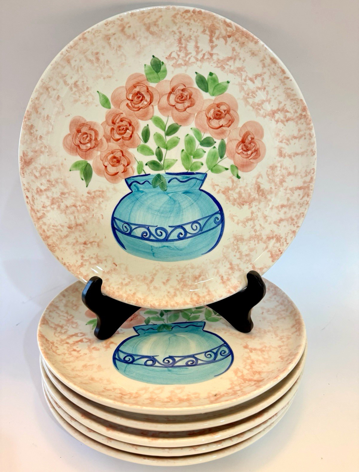 6 Vintage Barrarte Portugal Hand Painted 10.5\