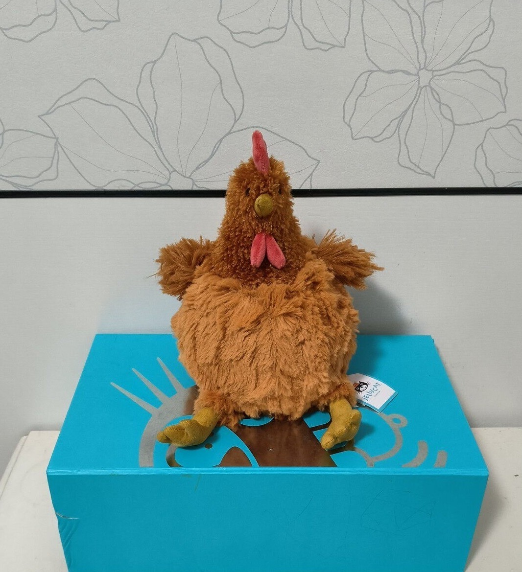JELLYCAT Fluffy Plush Soft Cecil Chicken Appease Doll Gift Kids Toy Dust Bag