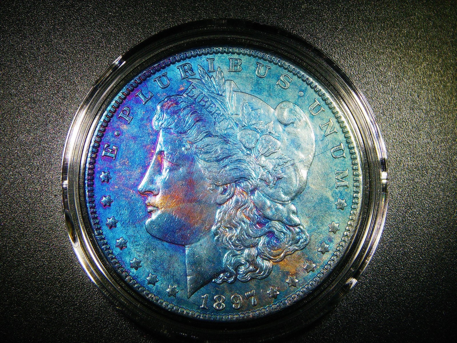 EF+/AU 1897 MORGAN SILVER DOLLAR BEAUTIFULLY TONED COLLECTOR QUALITY COIN M-2259